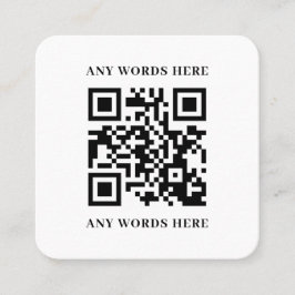 Sleek Black Custom QR Code mit Logo Quadratische Visitenkarte