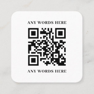 Sleek Black Custom QR Code mit Logo Quadratische Visitenkarte