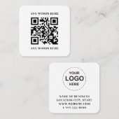 Sleek Black Custom QR Code mit Logo Quadratische Visitenkarte (Vorne/Hinten)