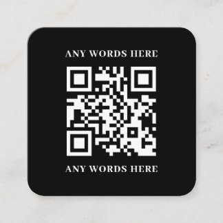 Sleek Black Custom QR Code mit Logo Quadratische Visitenkarte