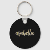 Sleek Black Design mit Gold-Script Schlüsselanhänger (Vorderseite)