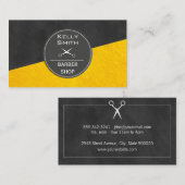 Sleek Black | Farbe der goldenen Textur | Barber Visitenkarte (Vorne/Hinten)