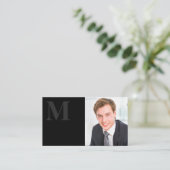 Sleek Black | FÜHRUNGSKRAFT Visitenkarte (Stehend Vorderseite)