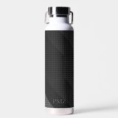Sleek Black Geometric Initials Sports  Trinkflasche (Vorne)