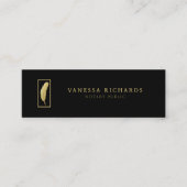 Sleek Black & Gold Feather Foto QR Code Notar Mini Visitenkarte (Vorderseite)