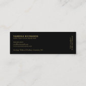 Sleek Black & Gold Feather Foto QR Code Notar Mini Visitenkarte (Rückseite)