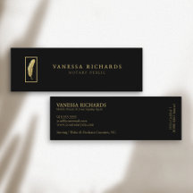 Sleek Black & Gold Feather Foto QR Code Notar