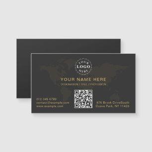 Sleek Black Gold Magnetkarte Personalisiert für U