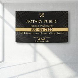 Sleek Black & Gold Notar Business Marketing Event Banner
