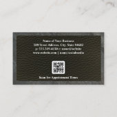 Sleek Black Leather | Schiefer Trim | QR-Code Terminkarte (Rückseite)