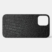 Sleek Black: Leather Texture Elegance Case-Mate iPhone Hülle (Rückseite (Horizontal))