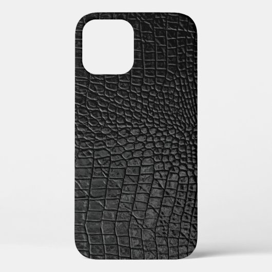 Sleek Black: Leather Texture Elegance Case-Mate iPhone Hülle (Rückseite)