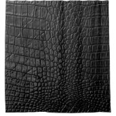 Sleek Black: Leather Texture Elegance Duschvorhang (Vorderseite)