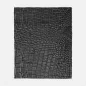 Sleek Black: Leather Texture Elegance Fleecedecke (Vorderseite)