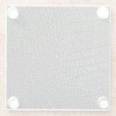 Sleek Black: Leather Texture Elegance Glasuntersetzer (Rückseite)