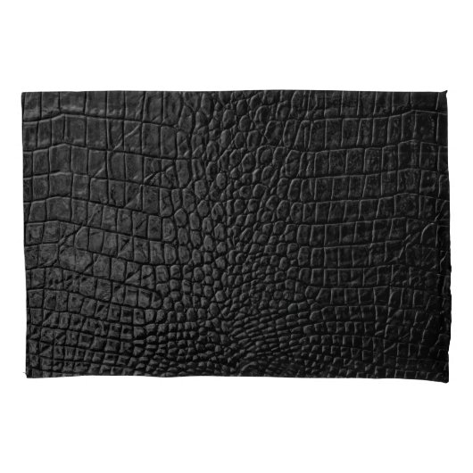 Sleek Black: Leather Texture Elegance Kissenbezug (Vorderseite)