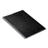 Sleek Black: Leather Texture Elegance Notizblock (Rechte Seite)