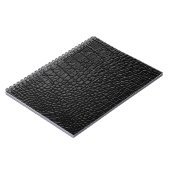 Sleek Black: Leather Texture Elegance Notizblock (Linke Seite)