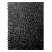 Sleek Black: Leather Texture Elegance Notizblock (Vorderseite)