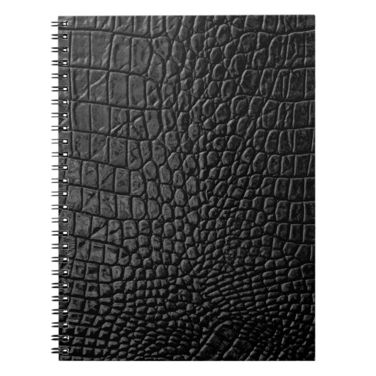 Sleek Black: Leather Texture Elegance Notizblock (Vorderseite)