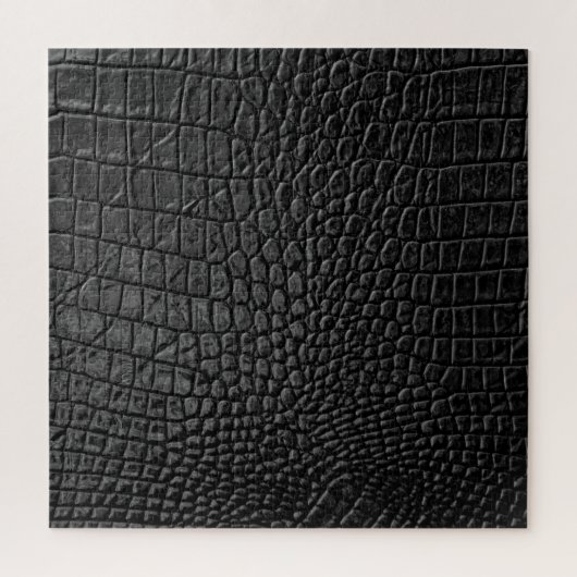 Sleek Black: Leather Texture Elegance Puzzle (Vertikal)