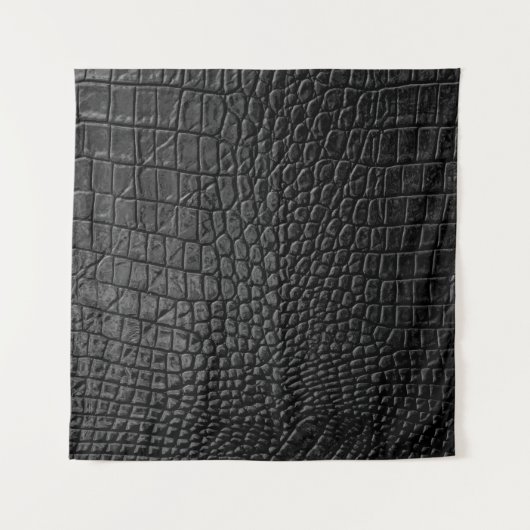 Sleek Black: Leather Texture Elegance Wandteppich (Vorderseite)