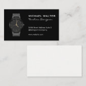 Sleek Black Luxury Watch Visitenkarte (Vorne/Hinten)