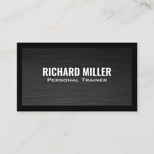 Sleek Black Metallic mit schwarzen Grenzen Visitenkarte (Vorderseite)