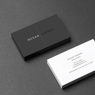 Sleek Black Minimalistisch Beruflich | Unternehmer Visitenkarte