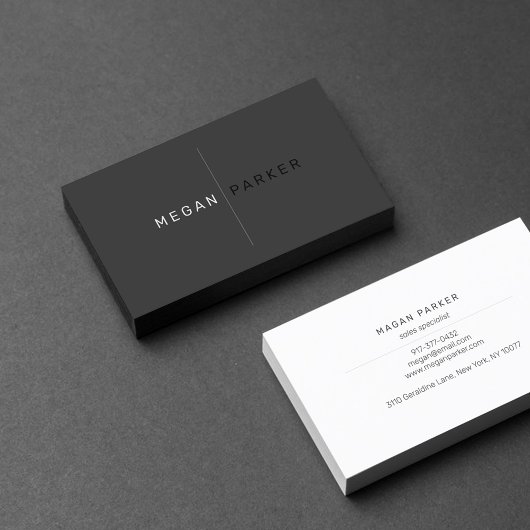 Sleek Black Minimalistisch Beruflich | Unternehmer Visitenkarte