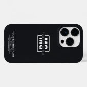 Sleek Black Mit Monogramm Business Identity Giveaw Case-Mate iPhone Hülle (Rückseite (Horizontal))