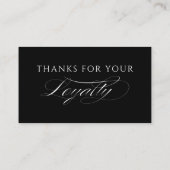 Sleek Black Modern Hearts Customer Loyalty Cards Treuekarte (Rückseite)