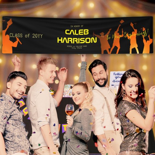 Sleek Black Modern Tech Abschluss Banner