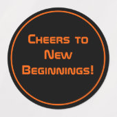 Sleek Black Modern Tech Abschluss Etiketten (Design 2)