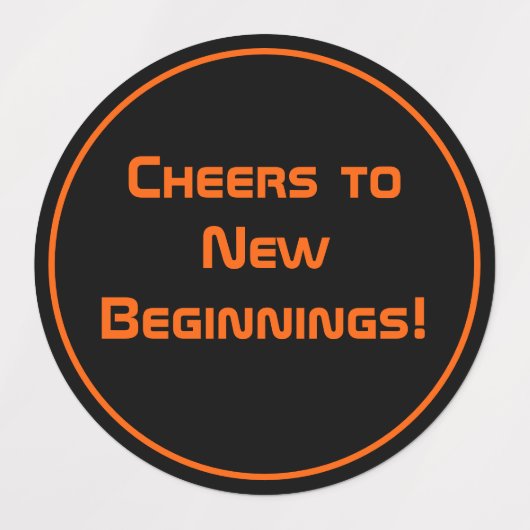 Sleek Black Modern Tech Abschluss Etiketten (Design 2)