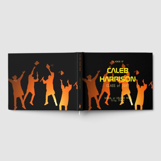 Sleek Black Modern Tech Abschluss Gästebuch (Voll)