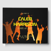 Sleek Black Modern Tech Abschluss Gästebuch (Vorderseite)