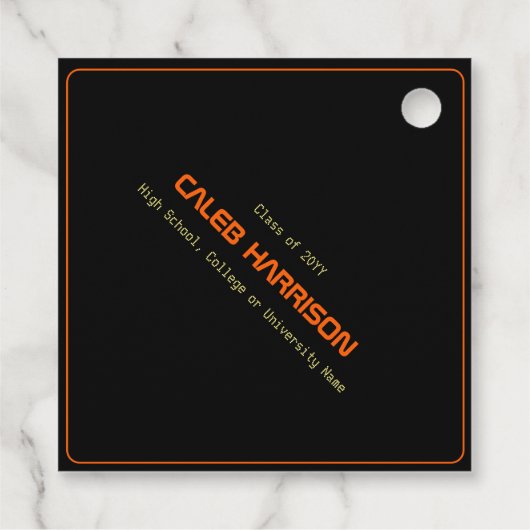 Sleek Black Modern Tech Abschluss Geschenkanhänger (Rückseite)