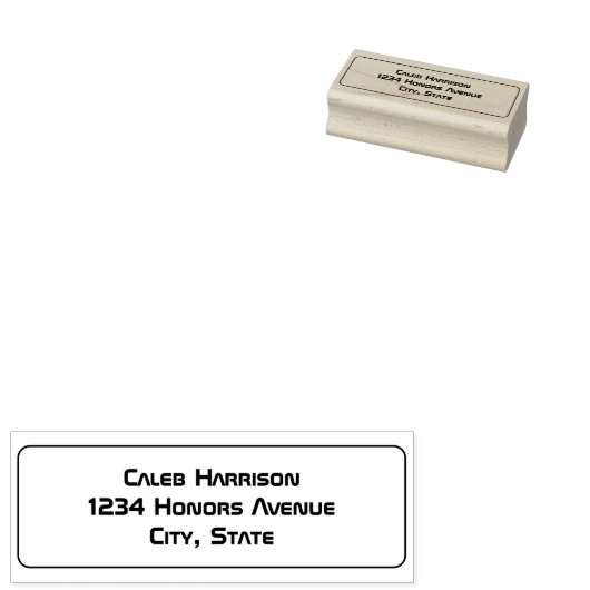 Sleek Black Modern Tech Abschluss Gummistempel (Stempel)