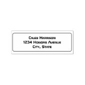 Sleek Black Modern Tech Abschluss Gummistempel (Prägung)