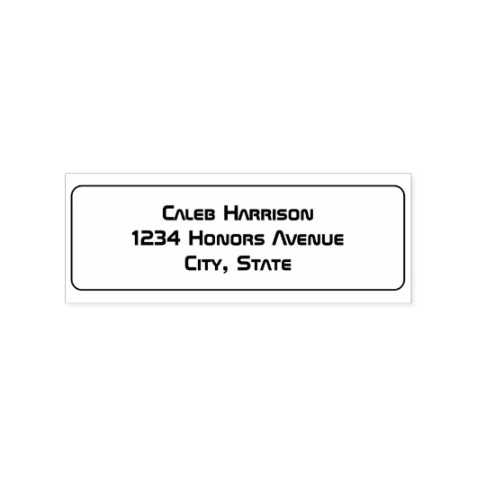 Sleek Black Modern Tech Abschluss Gummistempel (Prägung)