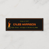 Sleek Black Modern Tech Abschluss Mini Visitenkarte (Vorderseite)