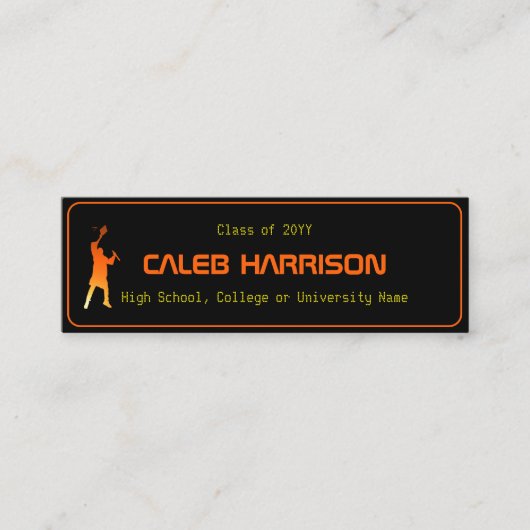 Sleek Black Modern Tech Abschluss Mini Visitenkarte (Vorderseite)