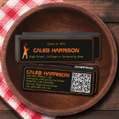 Sleek Black Modern Tech Abschluss Mini Visitenkarte