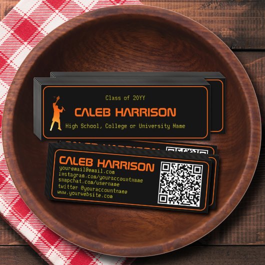 Sleek Black Modern Tech Abschluss Mini Visitenkarte