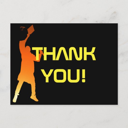 Sleek Black Modern Tech Abschluss Postkarte (Vorderseite)