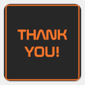 Sleek Black Modern Tech Abschluss Quadratischer Aufkleber (Vorderseite)