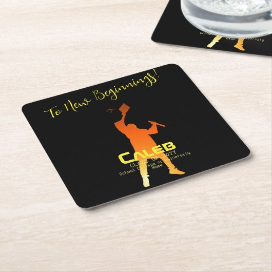 Sleek Black Modern Tech Abschluss Rechteckiger Pappuntersetzer (angewinkelt)