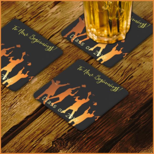 Sleek Black Modern Tech Abschluss Rechteckiger Pappuntersetzer