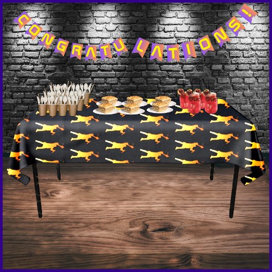 Sleek Black Modern Tech Abschluss Tischdecke